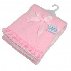 FBP232-BP: Baby Pink Chevron Knit Wrap w/Tassel